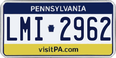 PA license plate LMI2962