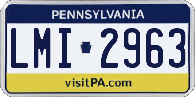 PA license plate LMI2963