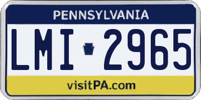 PA license plate LMI2965