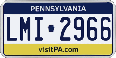 PA license plate LMI2966