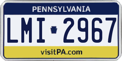 PA license plate LMI2967