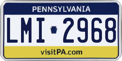 PA license plate LMI2968