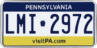 PA license plate LMI2972