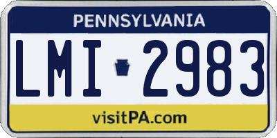 PA license plate LMI2983
