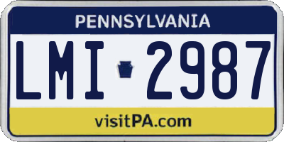 PA license plate LMI2987