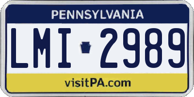 PA license plate LMI2989