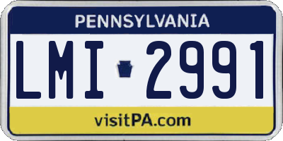 PA license plate LMI2991