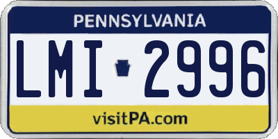 PA license plate LMI2996