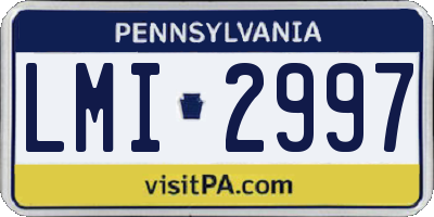 PA license plate LMI2997