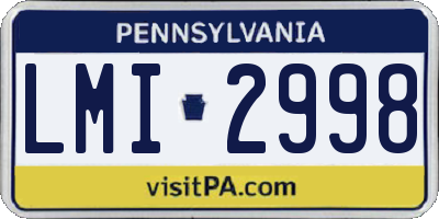 PA license plate LMI2998