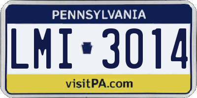 PA license plate LMI3014