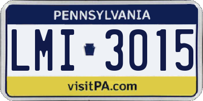 PA license plate LMI3015