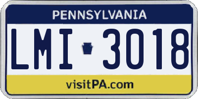 PA license plate LMI3018