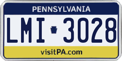 PA license plate LMI3028