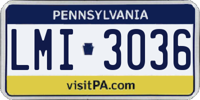 PA license plate LMI3036