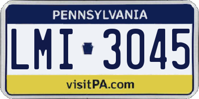 PA license plate LMI3045
