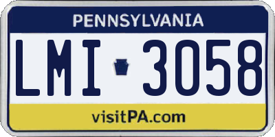 PA license plate LMI3058