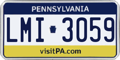 PA license plate LMI3059