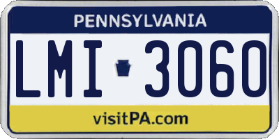 PA license plate LMI3060