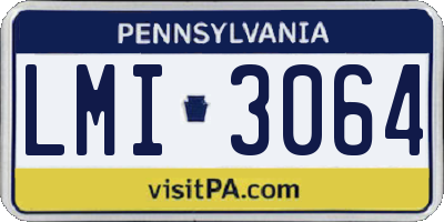 PA license plate LMI3064