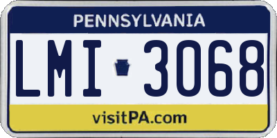 PA license plate LMI3068