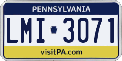 PA license plate LMI3071