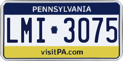 PA license plate LMI3075