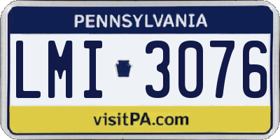 PA license plate LMI3076