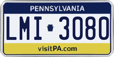 PA license plate LMI3080