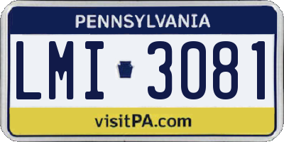 PA license plate LMI3081