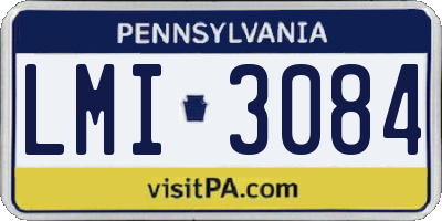 PA license plate LMI3084