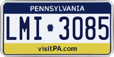 PA license plate LMI3085