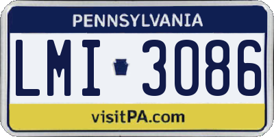 PA license plate LMI3086