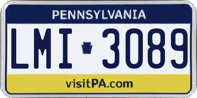 PA license plate LMI3089