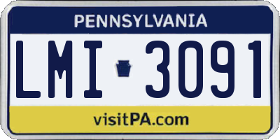 PA license plate LMI3091