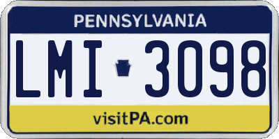 PA license plate LMI3098