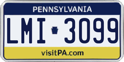 PA license plate LMI3099