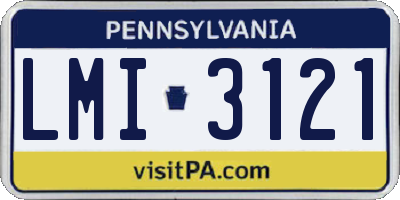 PA license plate LMI3121