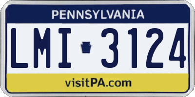 PA license plate LMI3124