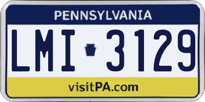 PA license plate LMI3129