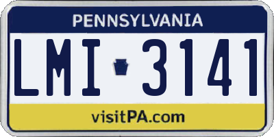 PA license plate LMI3141
