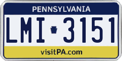 PA license plate LMI3151