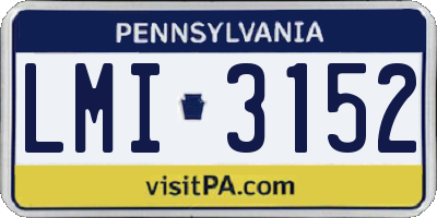 PA license plate LMI3152