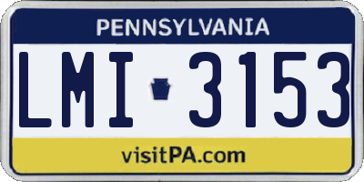 PA license plate LMI3153