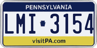 PA license plate LMI3154