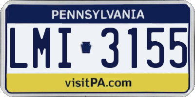PA license plate LMI3155