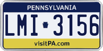 PA license plate LMI3156