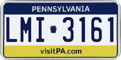 PA license plate LMI3161