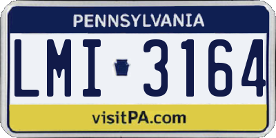 PA license plate LMI3164