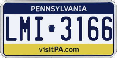 PA license plate LMI3166